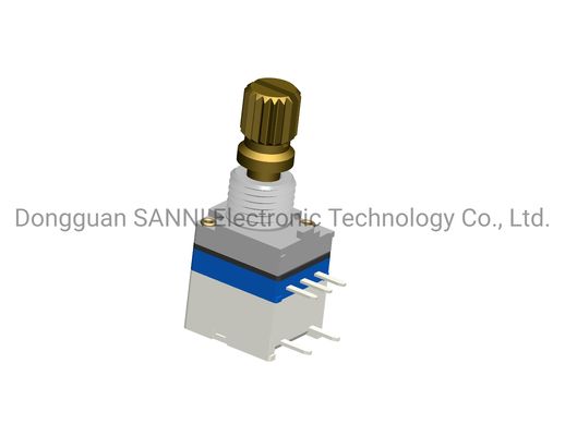 9mm Digital Incremental Encoder , Metal Shaft Rotary Encoder With Push Button