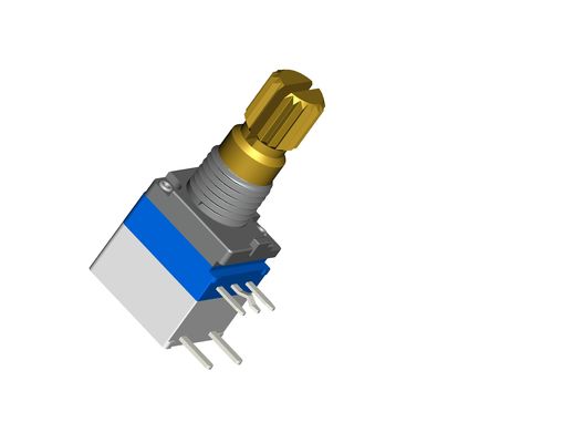 Single Or Dual Gang Rotary Potentiometer Plastic/Metal Shaft PCB Lug 0.05W Power Rating 10 000 Cycles