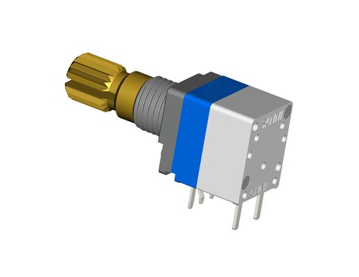 Single Or Dual Gang Rotary Potentiometer Plastic/Metal Shaft PCB Lug 0.05W Power Rating 10 000 Cycles