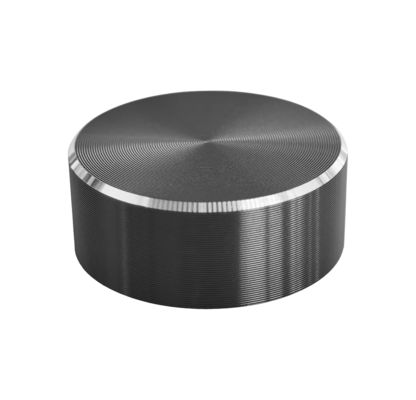 29mm Round Made To Order Potentiometer Knob With Radial Brush Effect Black Aluminum Knob For Electrical Oven
