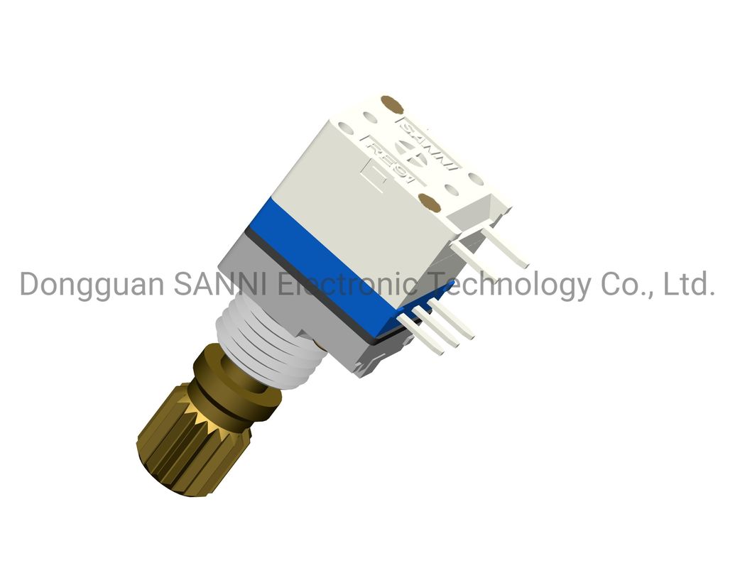 9mm Digital Incremental Encoder , Metal Shaft Rotary Encoder With Push Button