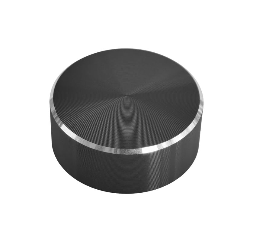 29mm Round Made To Order Potentiometer Knob With Radial Brush Effect Black Aluminum Knob For Electrical Oven